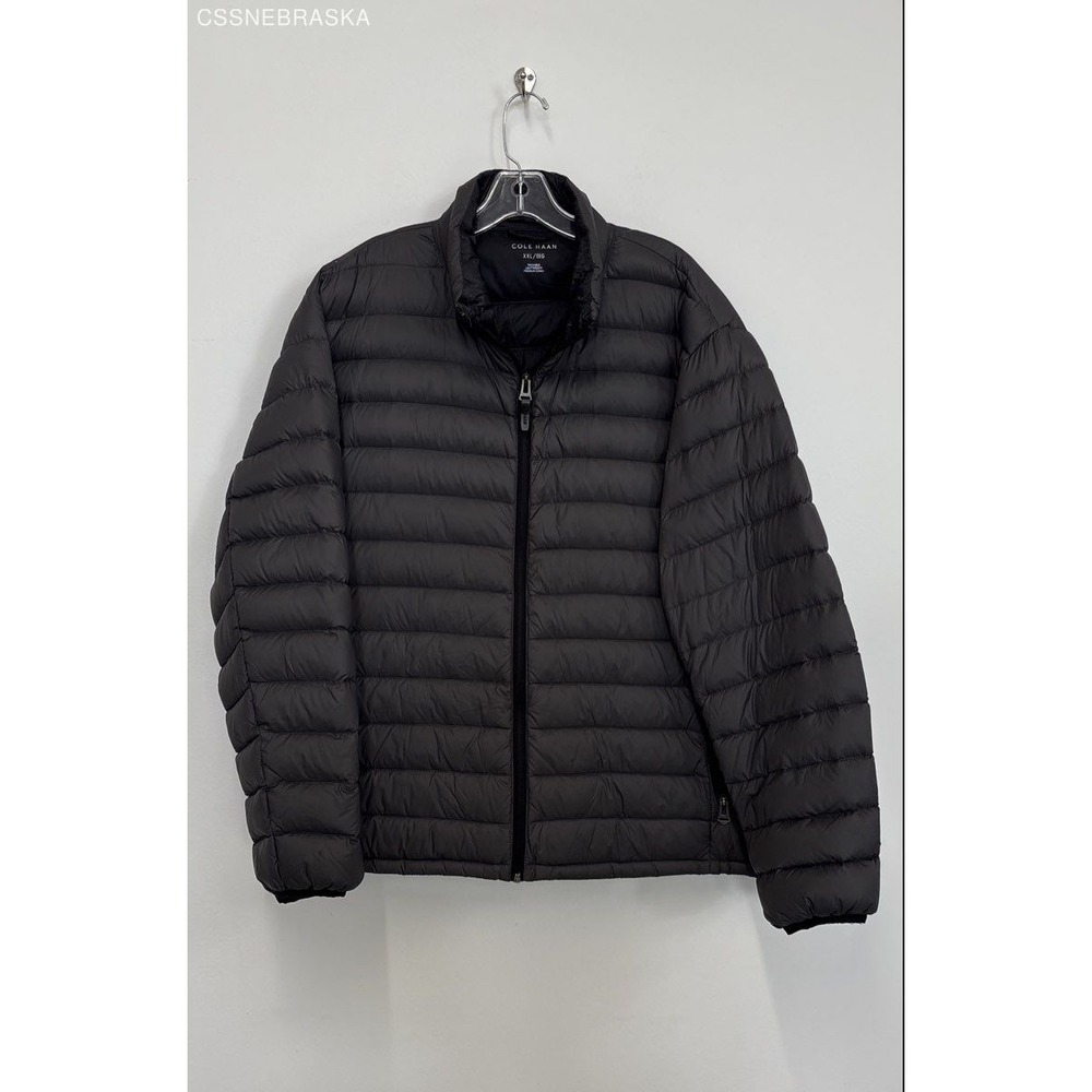 Cole Haan Black Men's Lightweight Premium Down Fill Jacket Coat Zip Up Size XXL